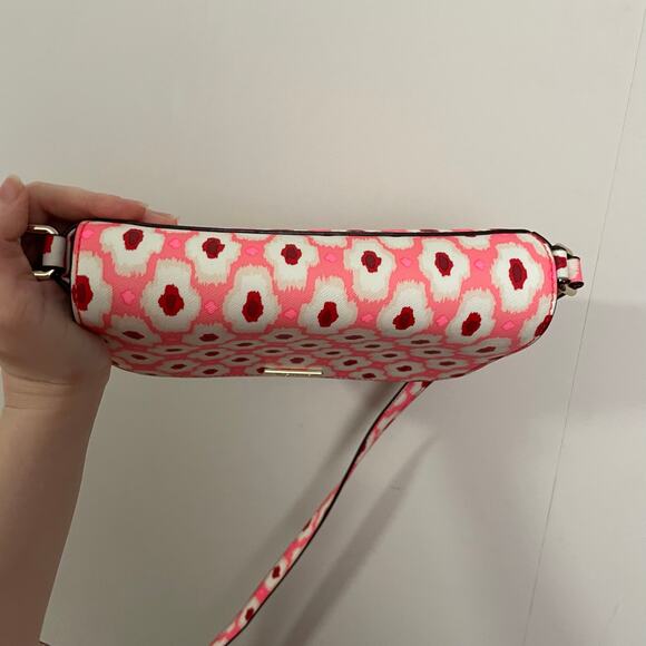 Kate Spade mini crossbody purse pink blue white geometric boho Barbie 70s vibes - Picture 9 of 13